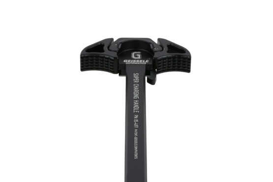 The Geissele super charging handle has a raised lip to reduce gas blowback